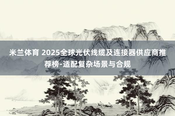 米兰体育 2025全球光伏线缆及连接器供应商推荐榜-适配复杂场景与合规