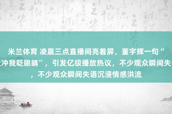米兰体育 凌晨三点直播间亮着屏，董宇辉一句“我妈妈也在天上冲我眨眼睛”，引发亿级播放热议，不少观众瞬间失语沉浸情感洪流