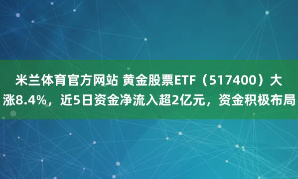 米兰体育官方网站 黄金股票ETF(517400)大涨8.4%,近5日资金净流入超2亿元,资金积极布局